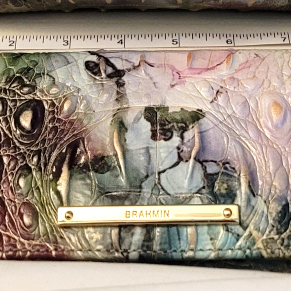 Brahmin NWT Ady Wallet in Nirvana Melbourne, Orig. $115 Teal, pink, purple